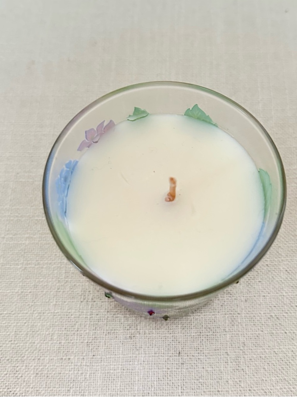 Jay Strongwater Hand-painted Hydrangea Votive Scented Candle New - Picture 2 of 7